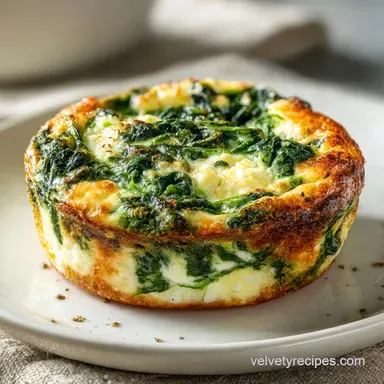 Spinach Cottage Cheese Crustless Quiche for 6 Recipe Card