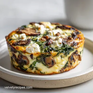 Spinach Mushroom Crustless Quiche: Ready in 45 Min Recipe Card