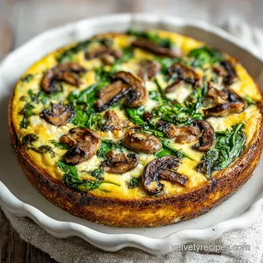 Spinach Mushroom Crustless Quiche: Ready in 45 Min