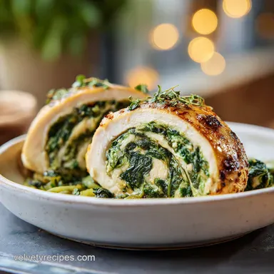 Spinach Stuffed Chicken Breast for 4 Servings with Seared Crust