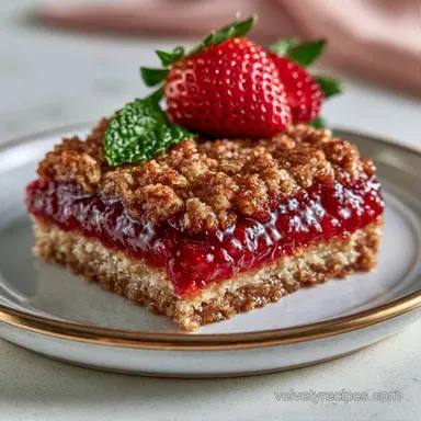 Strawberry Crumb Bars with Rolled Oats Recipe Card