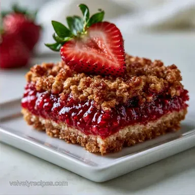 Strawberry Crumb Bars with Rolled Oats