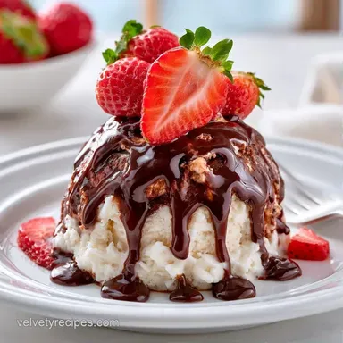 Strawberry Hot Fudge Sundae for 4 Recipe Card