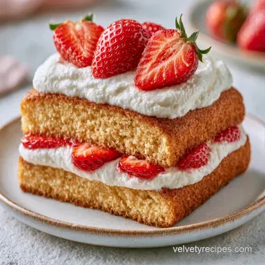 Summer Strawberry Shortcake Cake for 12 Recipe Card