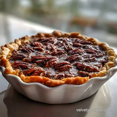 Texas Chocolate Pecan Pie Recipe for 10 Servings Recipe Card