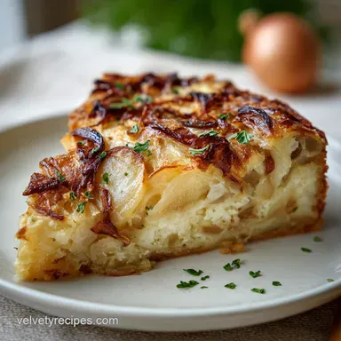 Classic Onion Cake Recipe with Yeast Crust Recipe Card