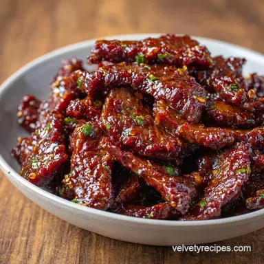 Velvet Beef Stir Fry for 4 Servings Recipe Card