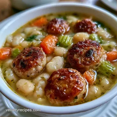 White Bean Andouille Sausage Soup: Creamy Recipe Card