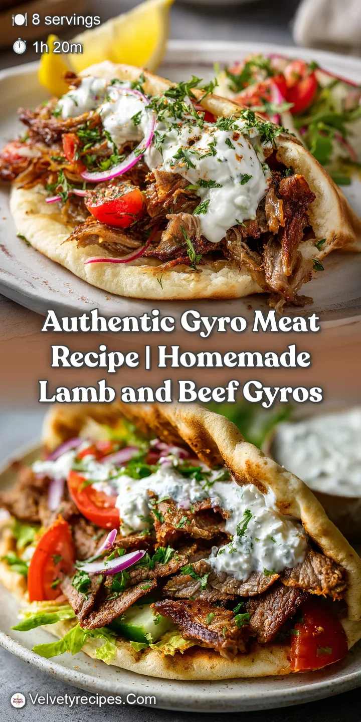 Close-up of perfectly seasoned, seared gyro meat with a slight char and glistening juices.