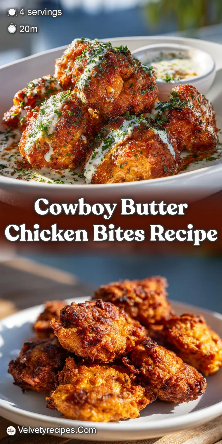 Close-up of juicy, golden-brown chicken bites covered in a glossy, flavorful sauce with flecks of green herbs.