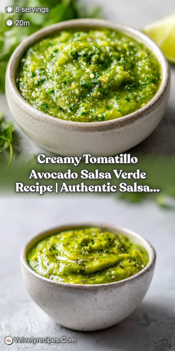 Close-up of chunky, bright green tomatillo salsa verde, showcasing creamy avocado textures and fresh cilantro flecks.