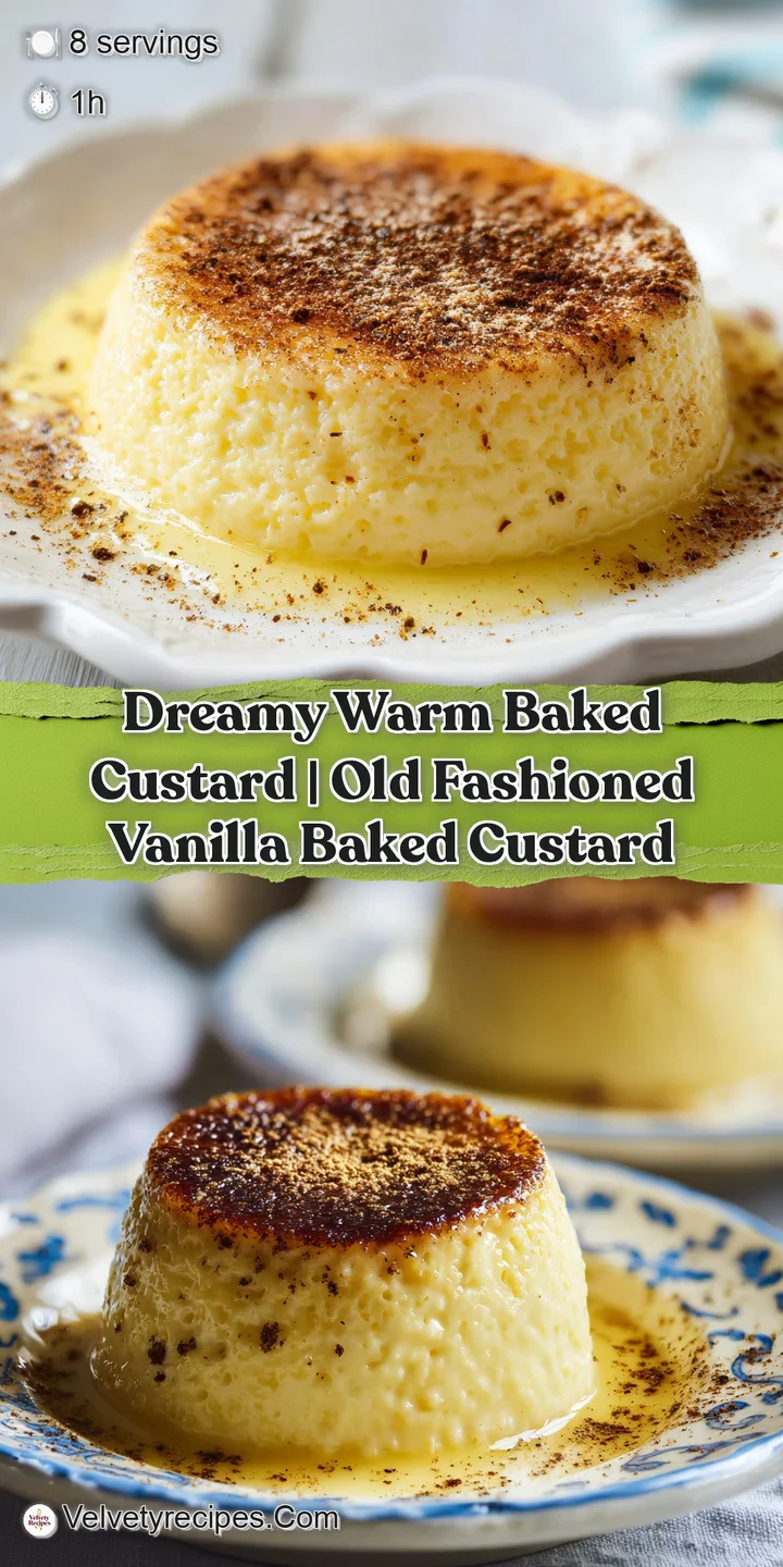 Close-up of silky smooth custard with a glossy golden surface and a soft, creamy texture under warm light.