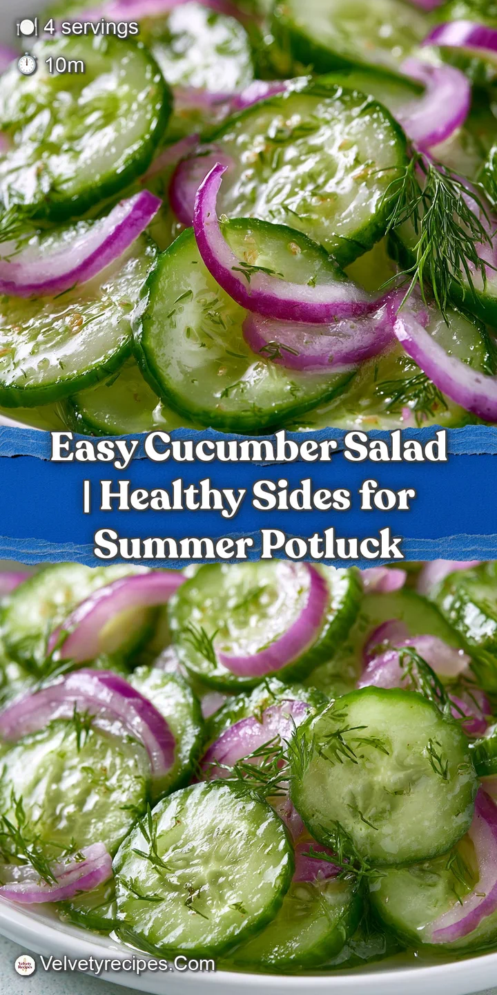 Macro view of translucent cucumber slices with a glossy vinaigrette and fresh green herbs on a white plate.