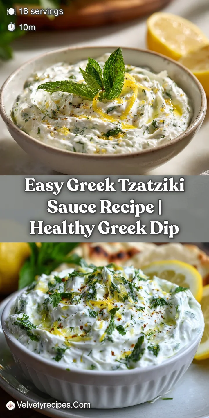 Close-up of thick, refreshing tzatziki, showing finely chopped cucumber and dill flecks, glistening.