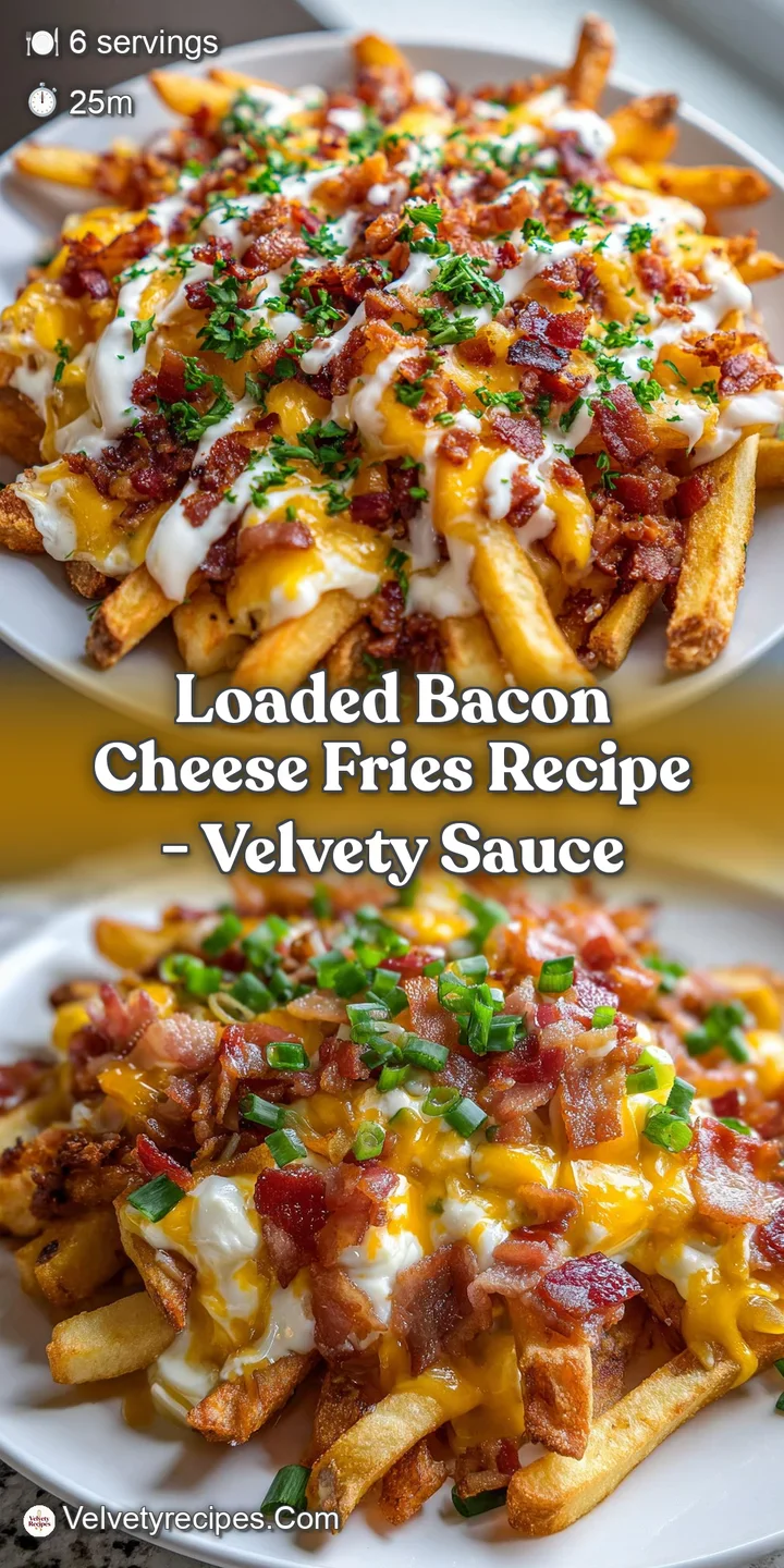 Close-up showcases the textural contrast of crispy bacon, melted cheese, and golden fries. Irresistible, mouthwatering det...