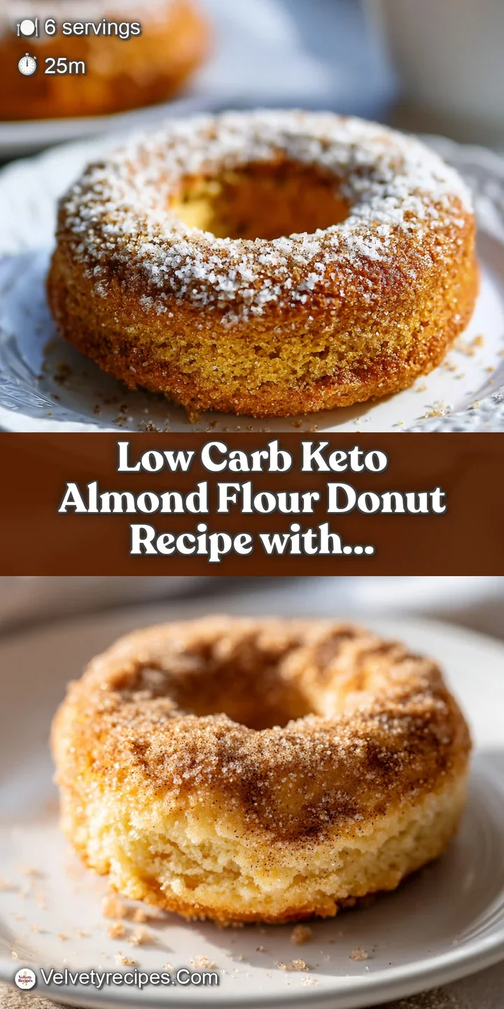 A close-up reveals the delicate texture of a cinnamon-sugar coated keto donut, inviting a bite.