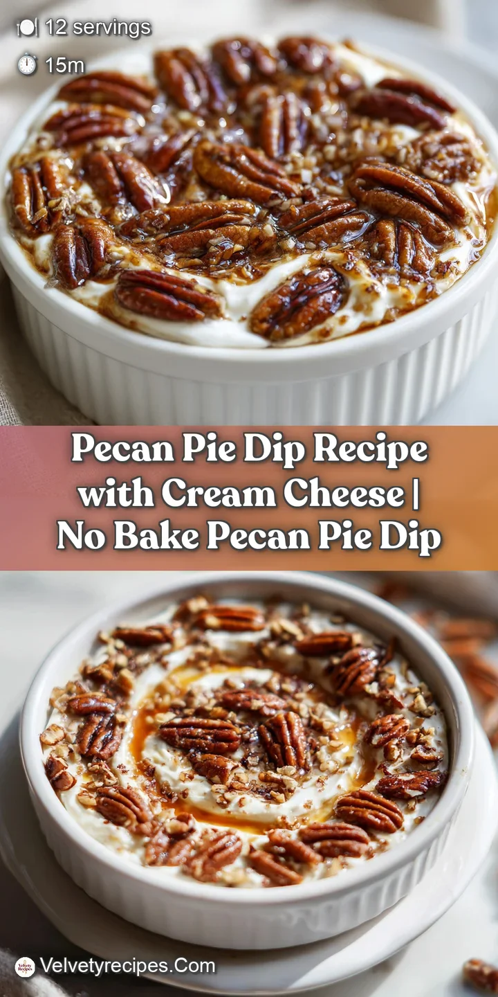 Close-up of luscious pecan pie dip: brown sugar and spice swirls through cream cheese, accented by crunchy chopped pecans.