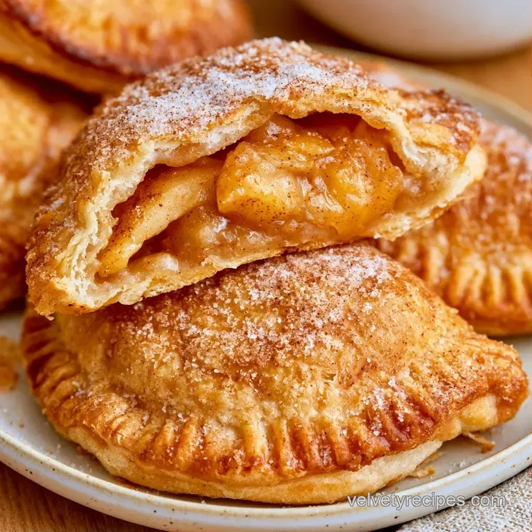 Warm, flaky golden pastries stacked on a white plate with a drizzle of glaze and a side of vanilla ice cream.