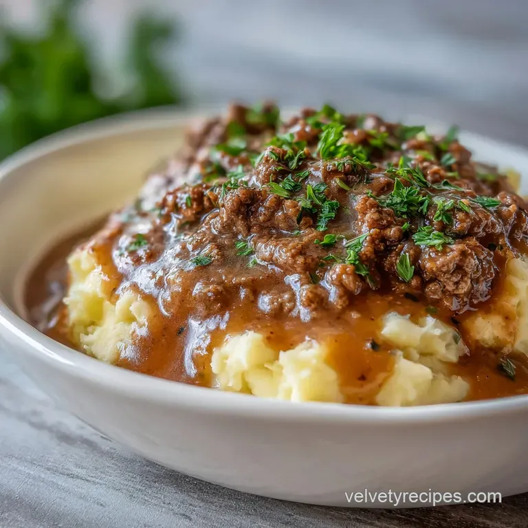 Ground Beef Gravy Mashed Potatoes