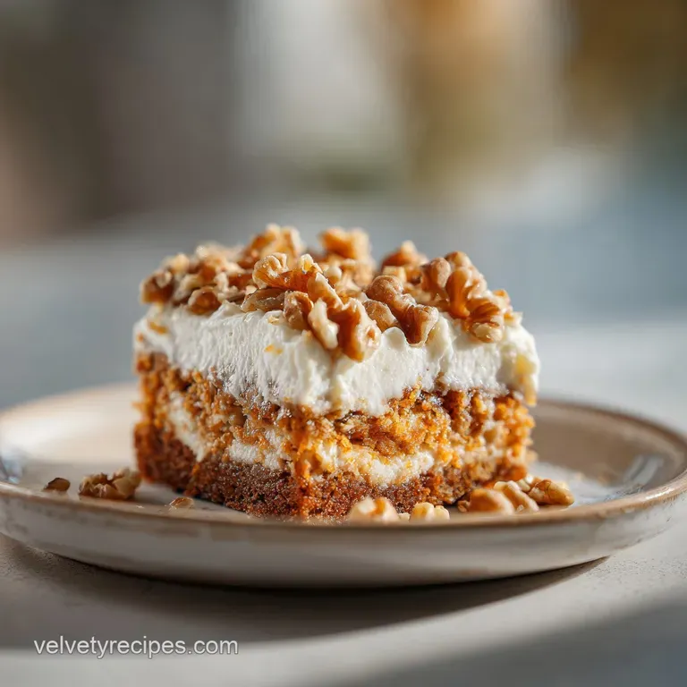 Carrot Cake Cream Cheese Bars with Walnuts