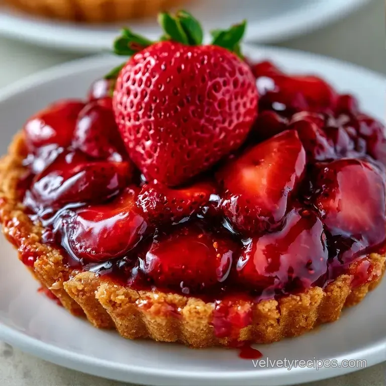 Elegant slice of creamy red berry tart topped with fluffy whipped cream and a fresh mint leaf on a white plate.