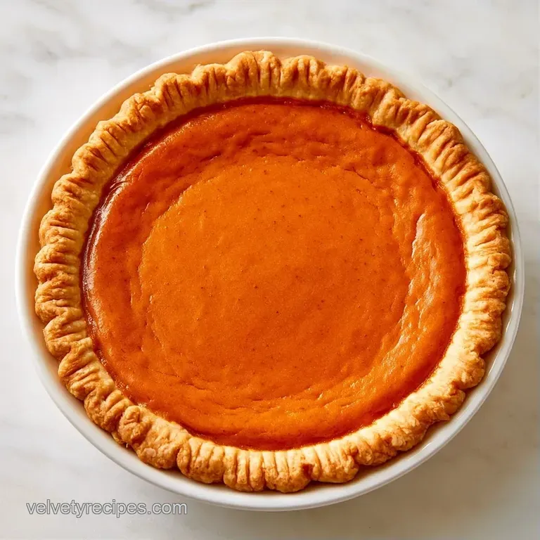 A slice of creamy orange custard tart topped with a swirl of white whipped cream and a pinch of ground cinnamon.