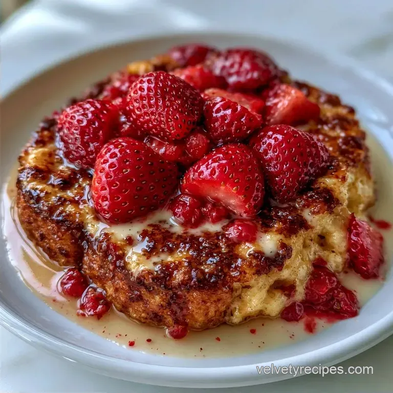 Baked Fresh Strawberry Bread Pudding