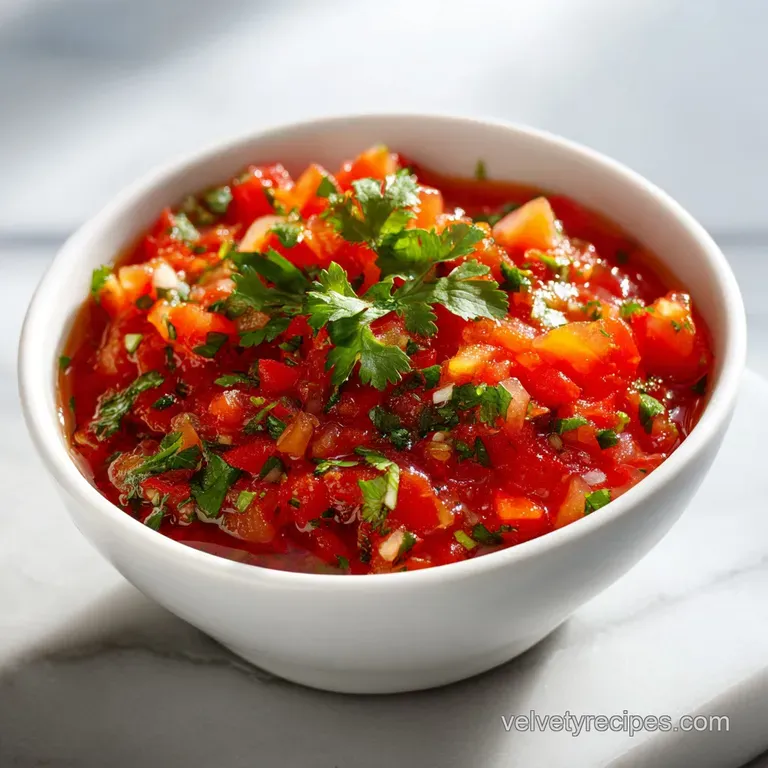 Homemade Salsa with Fresh Tomatoes and Cilantro
