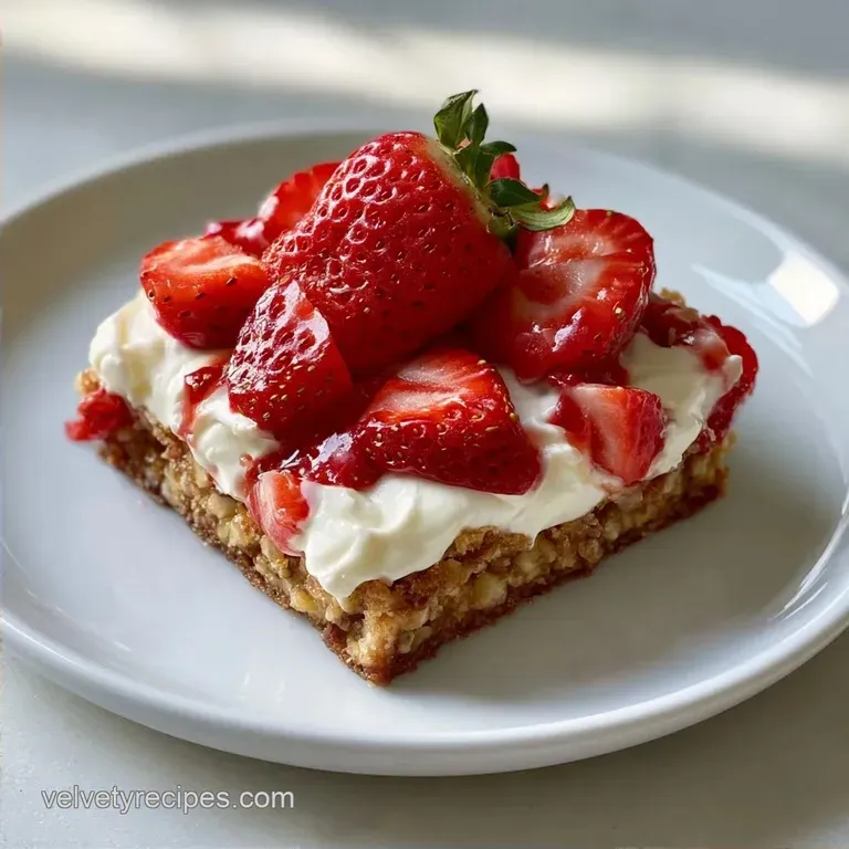 Frozen Strawberry Dessert Squares with Walnuts