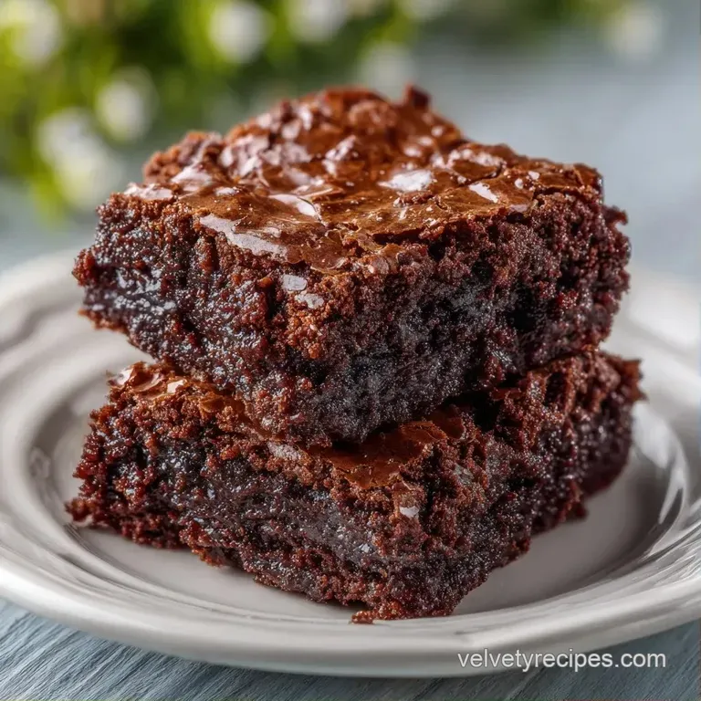 A neat square of dark chocolate cake dusted with powdered sugar and served beside a scoop of vanilla ice cream.