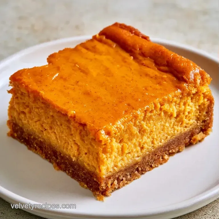 Neatly sliced orange cream squares dusted with cinnamon and paired with fresh berries on a minimalist ceramic platter.