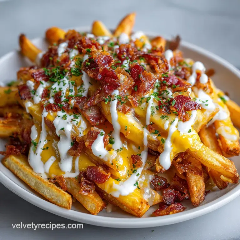 Loaded Bacon Cheese Fries: Velvety Cheddar