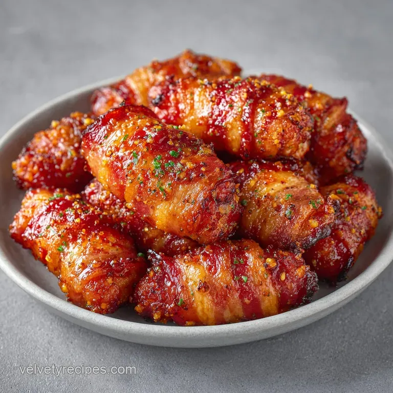 Nashville Hot Mozzarella Sticks: Bacon Wrapped