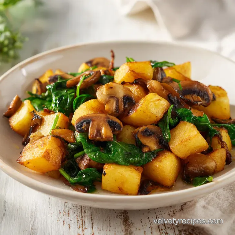 The Ultimate Healthy Potato Mushroom Spinach Bake