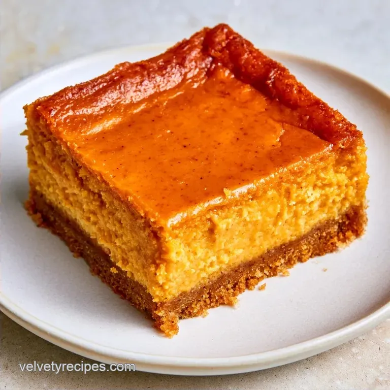 Pumpkin Cheesecake Bars with Gingersnap Crust