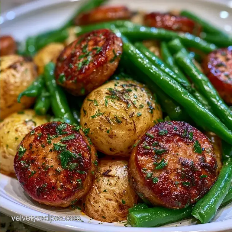 Andouille Sausage Green Beans and Potatoes in 40 Minutes