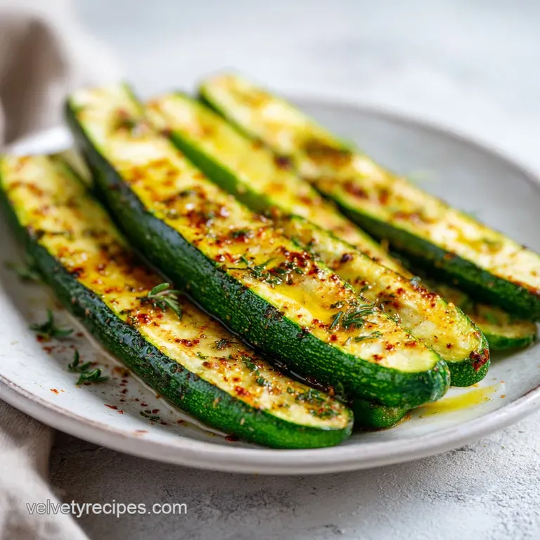 Emerald green zucchini ribbons artfully coiled on a white plate, dusted with speckled parmesan.