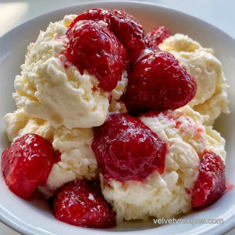 Homemade Strawberries Vanilla Ice Cream