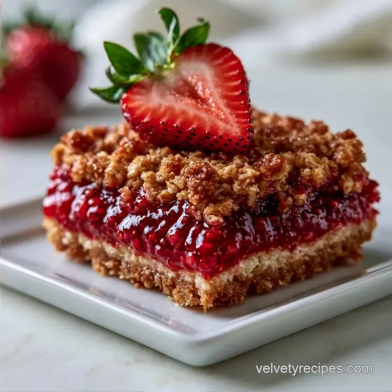 Fresh Strawberry Crumb Bars with Oats