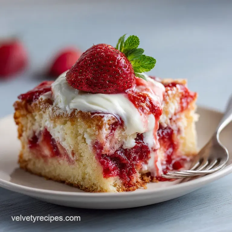 Strawberry Earthquake Cake: Cream Cheese Berry Wonder