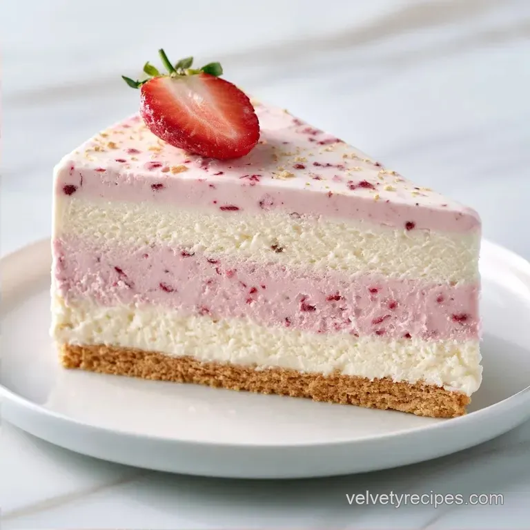 Strawberry Ice Cream Cake with Graham Crust