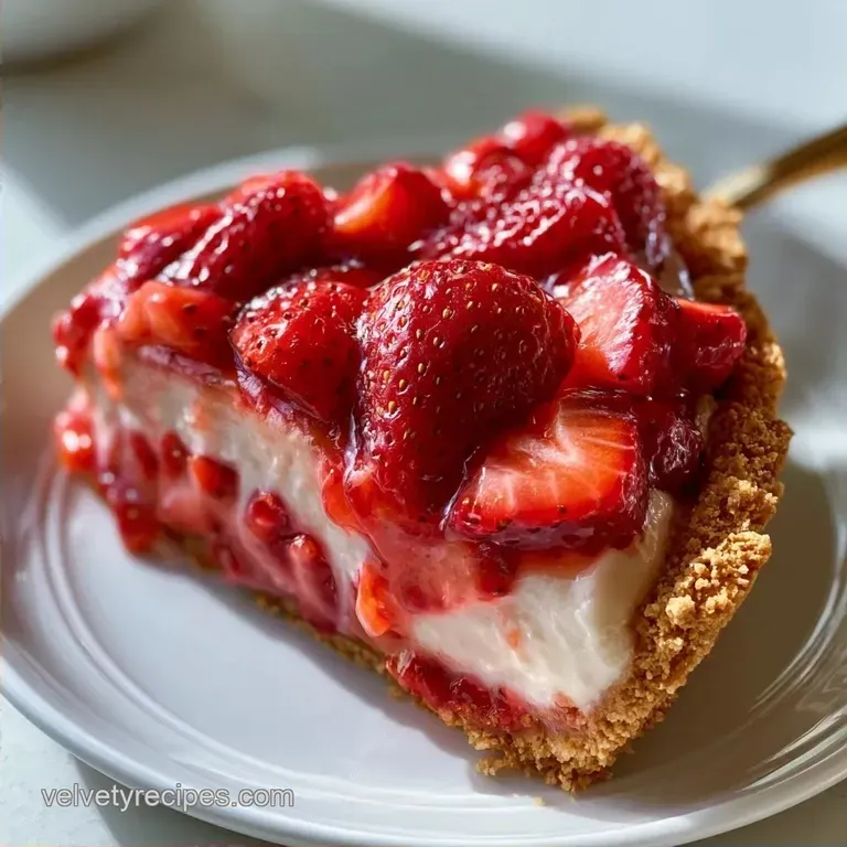 No-Bake Strawberry Whipped Cream Pie with Cream Cheese
