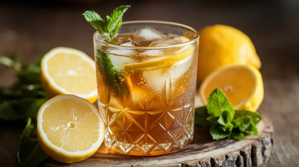 Lemon Ginger Iced Green Tea with Honey