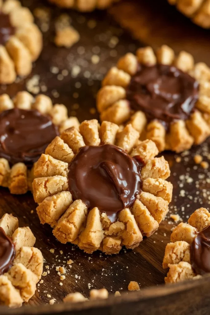 Peanut Butter Cookies with Creamy Milk Chocolate