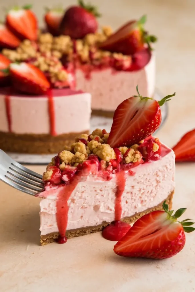 Berrylicious Strawberry Crunch Cheesecake