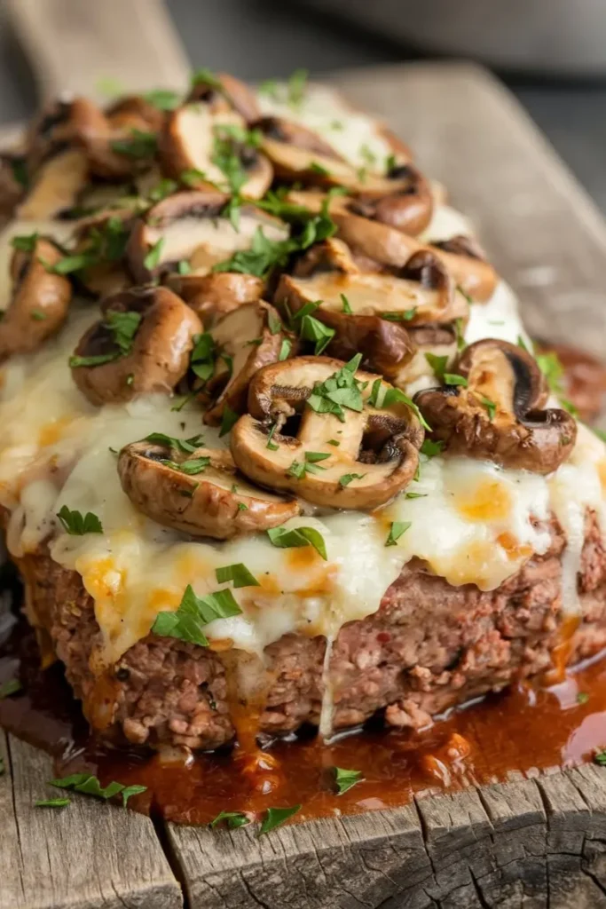 Mushroom Swiss Meatloaf