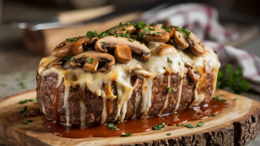 Mushroom Swiss Meatloaf recipe